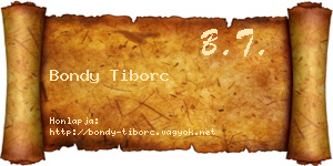 Bondy Tiborc névjegykártya